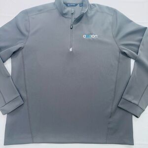 Cutter And Buck Men’s Quarter Zip Performance Pullover, Gray, XL w/Logo